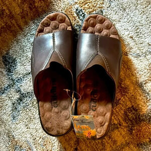 Cobbie Cuddlers Womens Brown Clog Shoe Shoes Ultra Massage Leather 8M EU 39‎